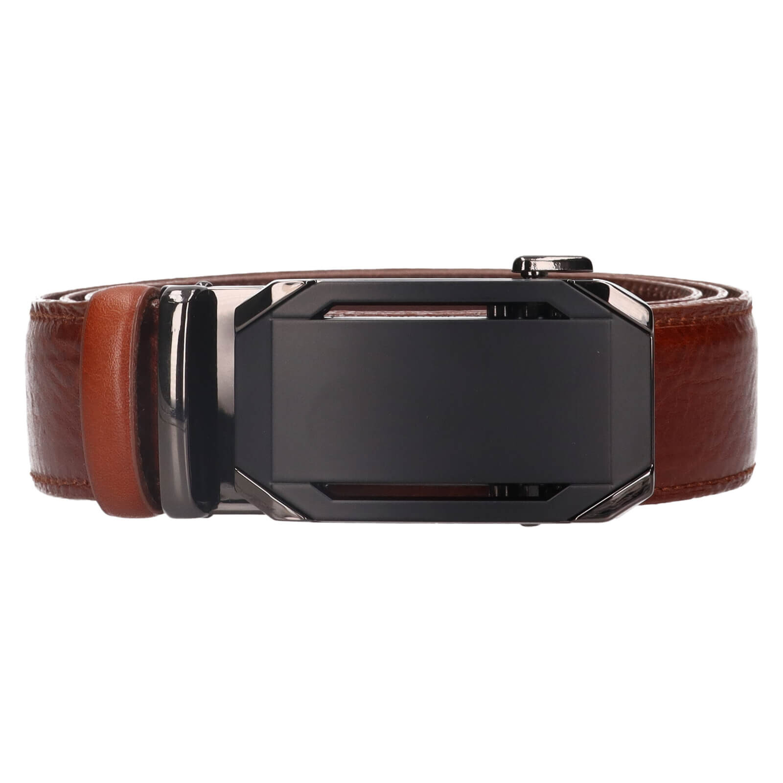 Pánský kožený opasek s automatickou sponou Belt Toro Fred - hnědá