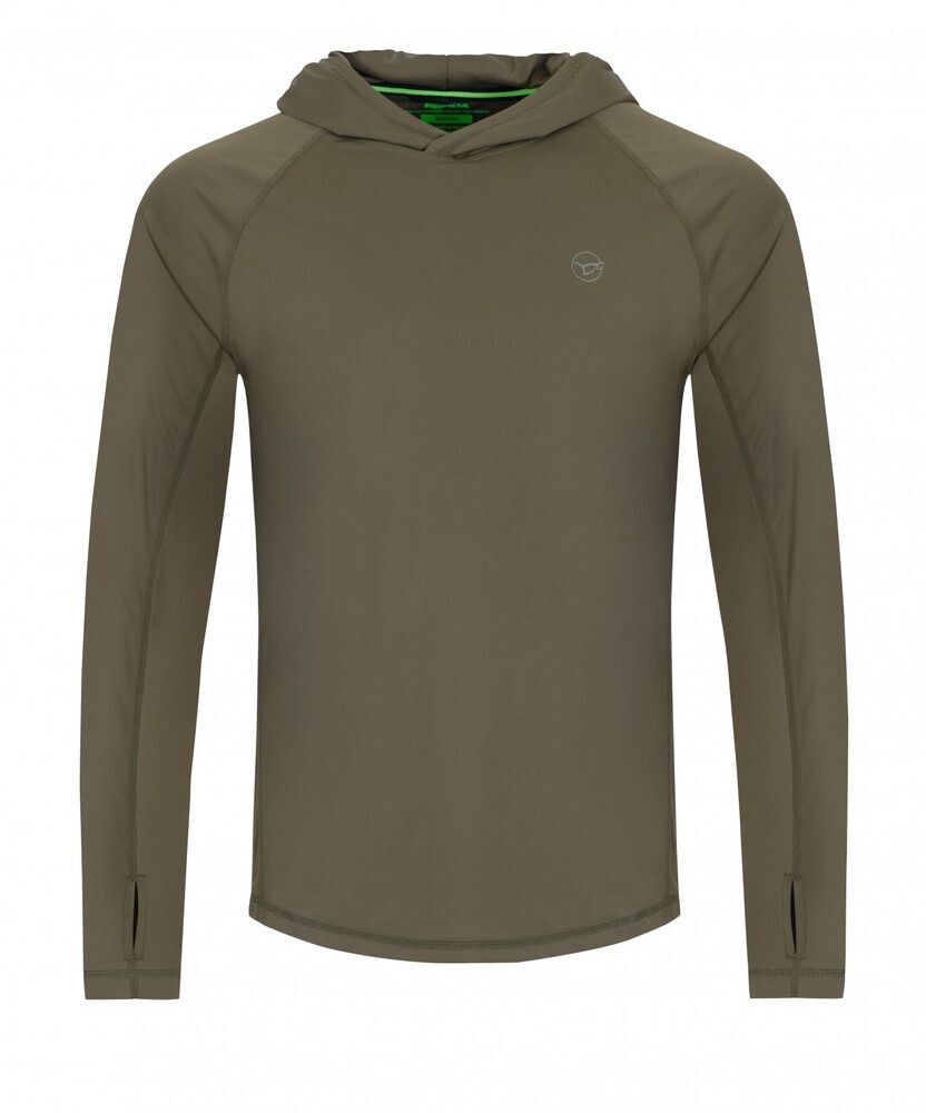 Korda UV triko UPF Hooded Top Dark Khaki - S