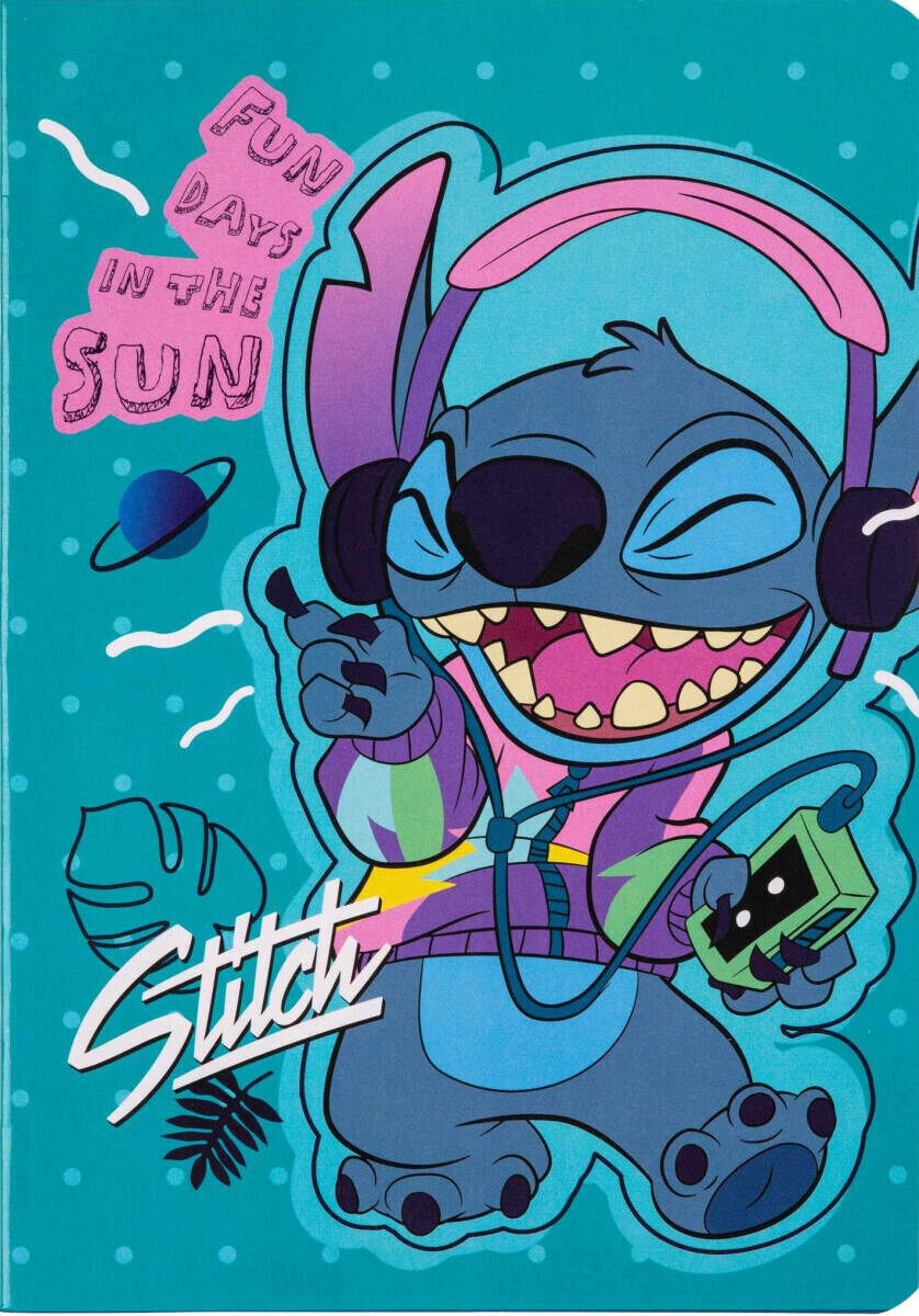 Sešit A5 32 l. čtverečkovaný Disney modrý Stitch vzor 4