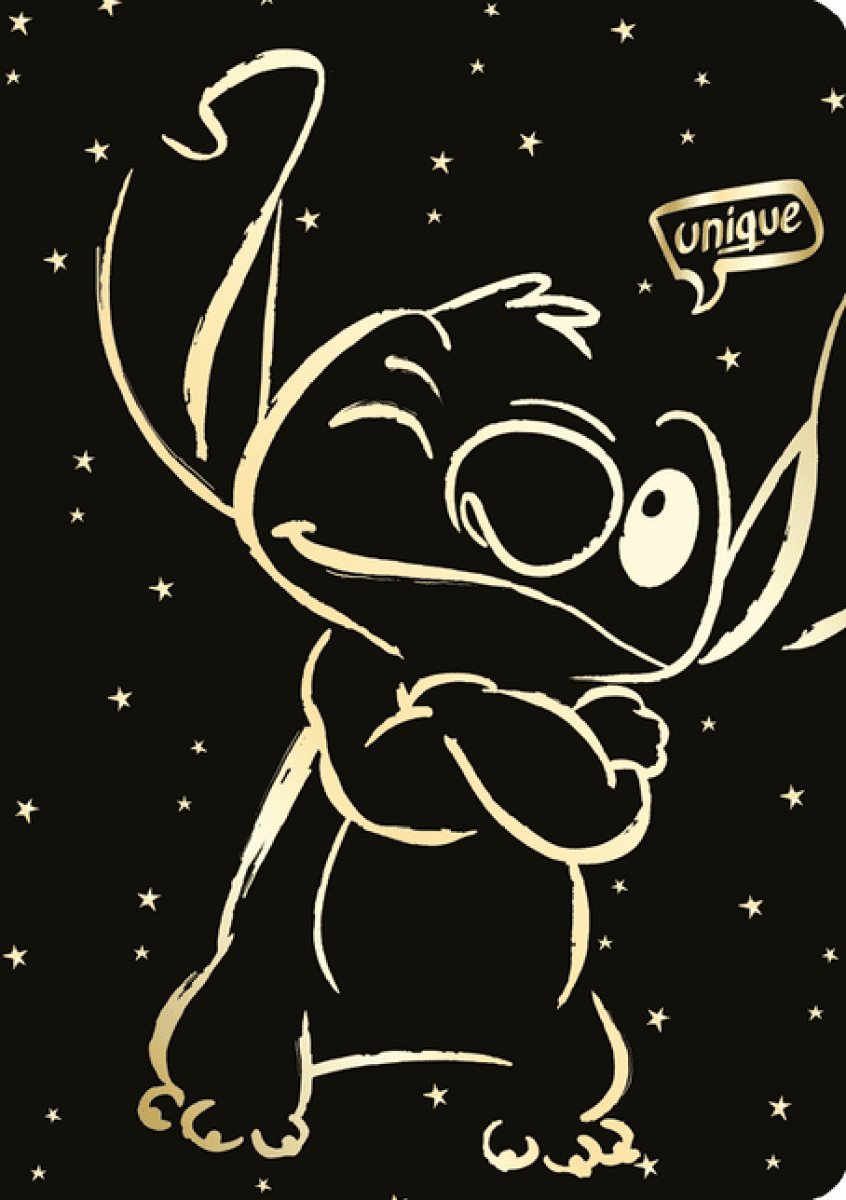 Sešit A5 32 l. čtverečkovaný Disney Gold Stitch vzor 3