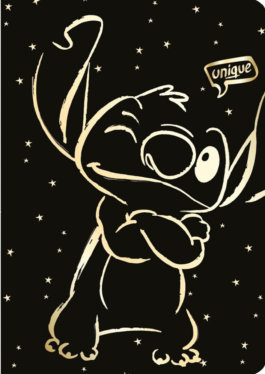 Sešit A5 60 l. čtverečkovaný Disney Gold Stitch vzor 3