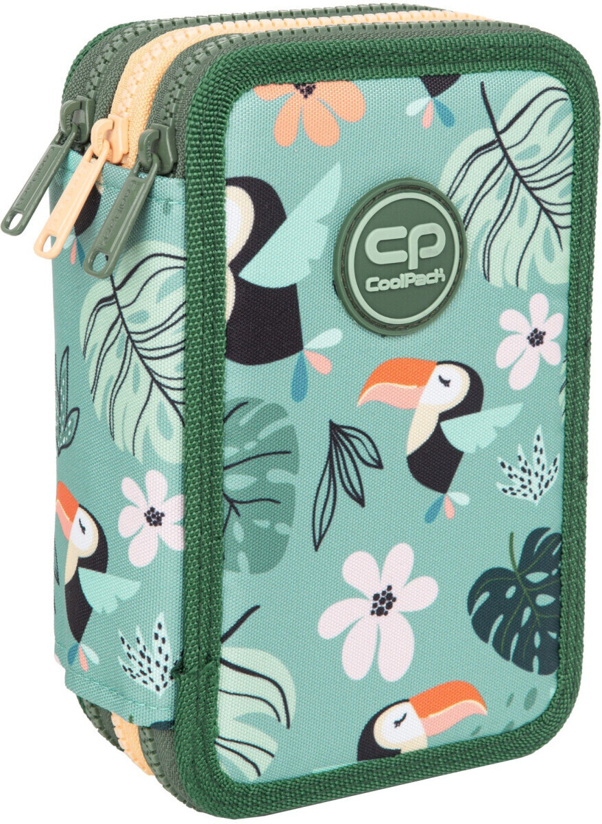 Tříkomorový penál s vybavením Coolpack Jumper 3 toucans