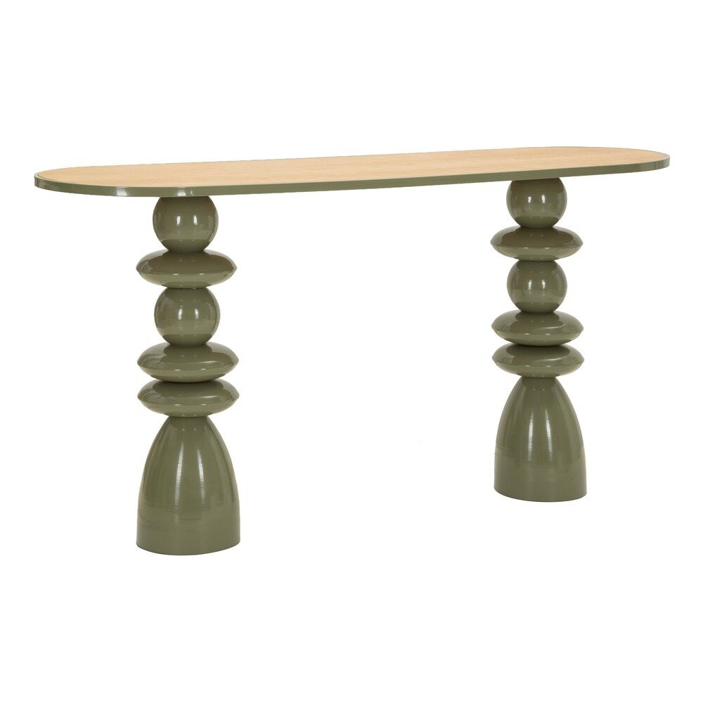 Zelený kovový konzolový stolek 45x150 cm Metal Console – Mauro Ferretti