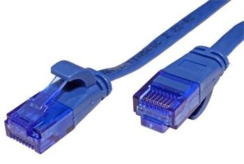 UTP patchkabel kat. 6a, plochý, 3m, modrý