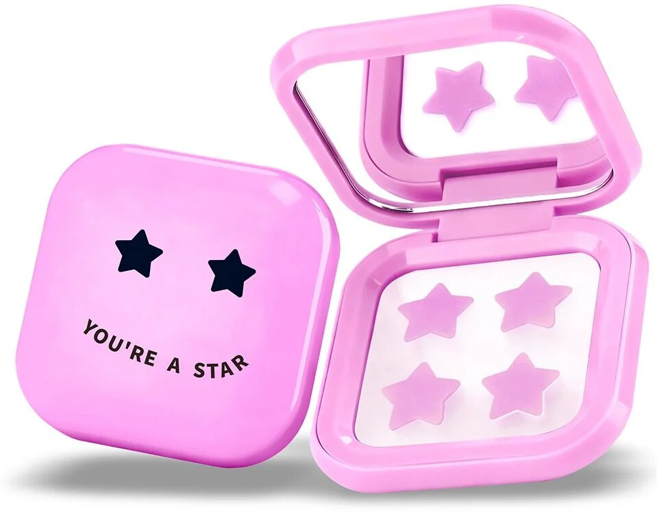 Biovène Sada růžových náplastí Pimple Star Patches & Mirror Case 32 ks