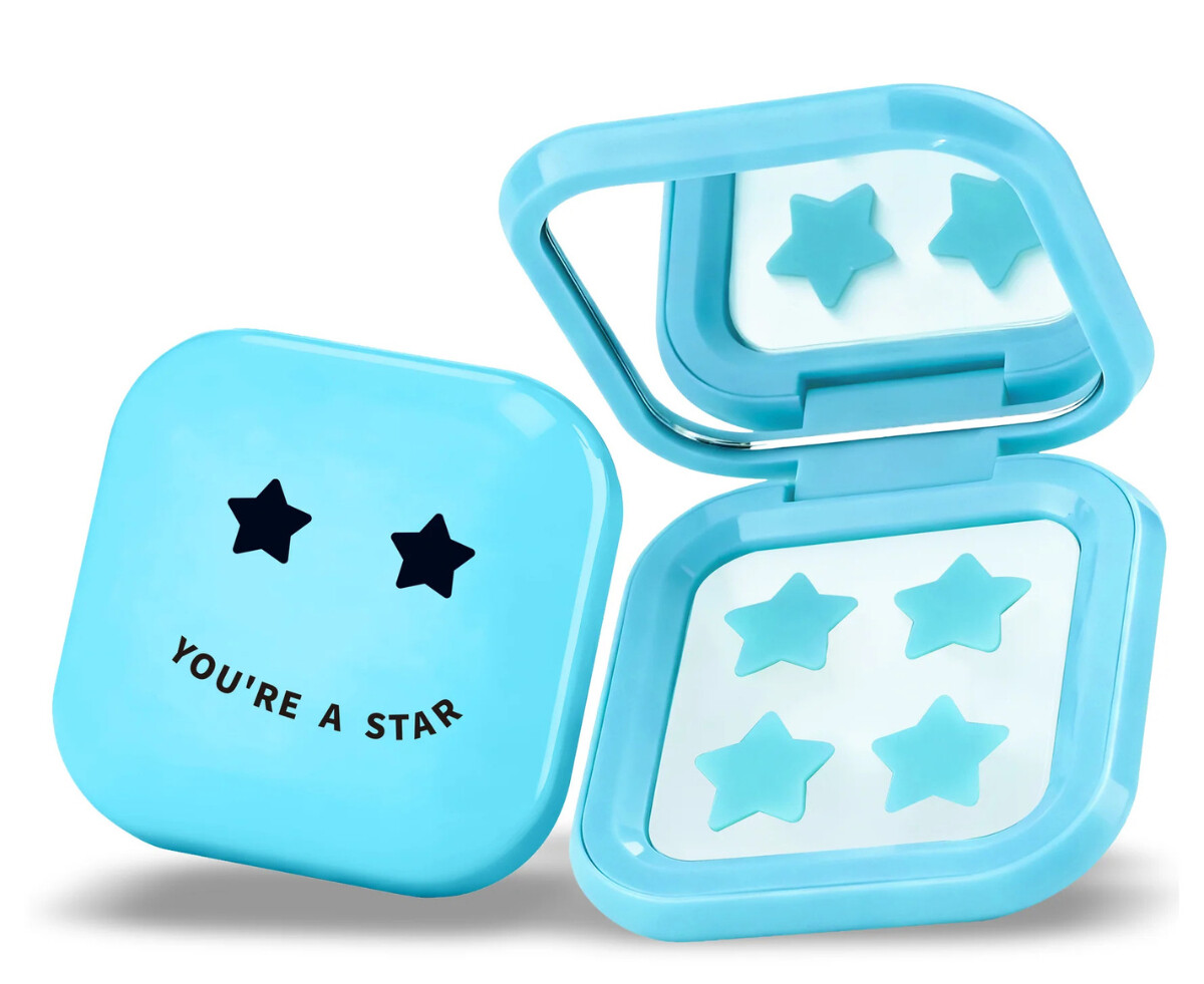 Biovène Sada modrých náplastí Pimple Star Patches & Mirror Case 32 ks