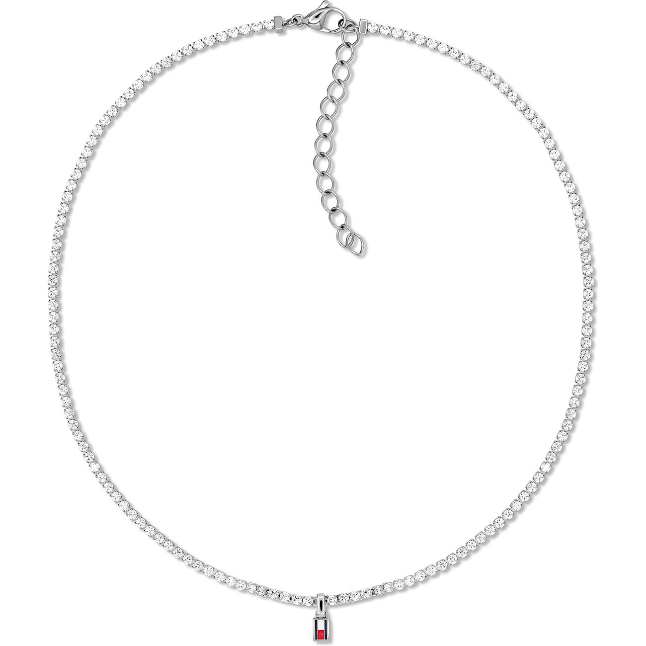 Tommy Hilfiger Tenisový ocelový náhrdelník s krystaly 2781094