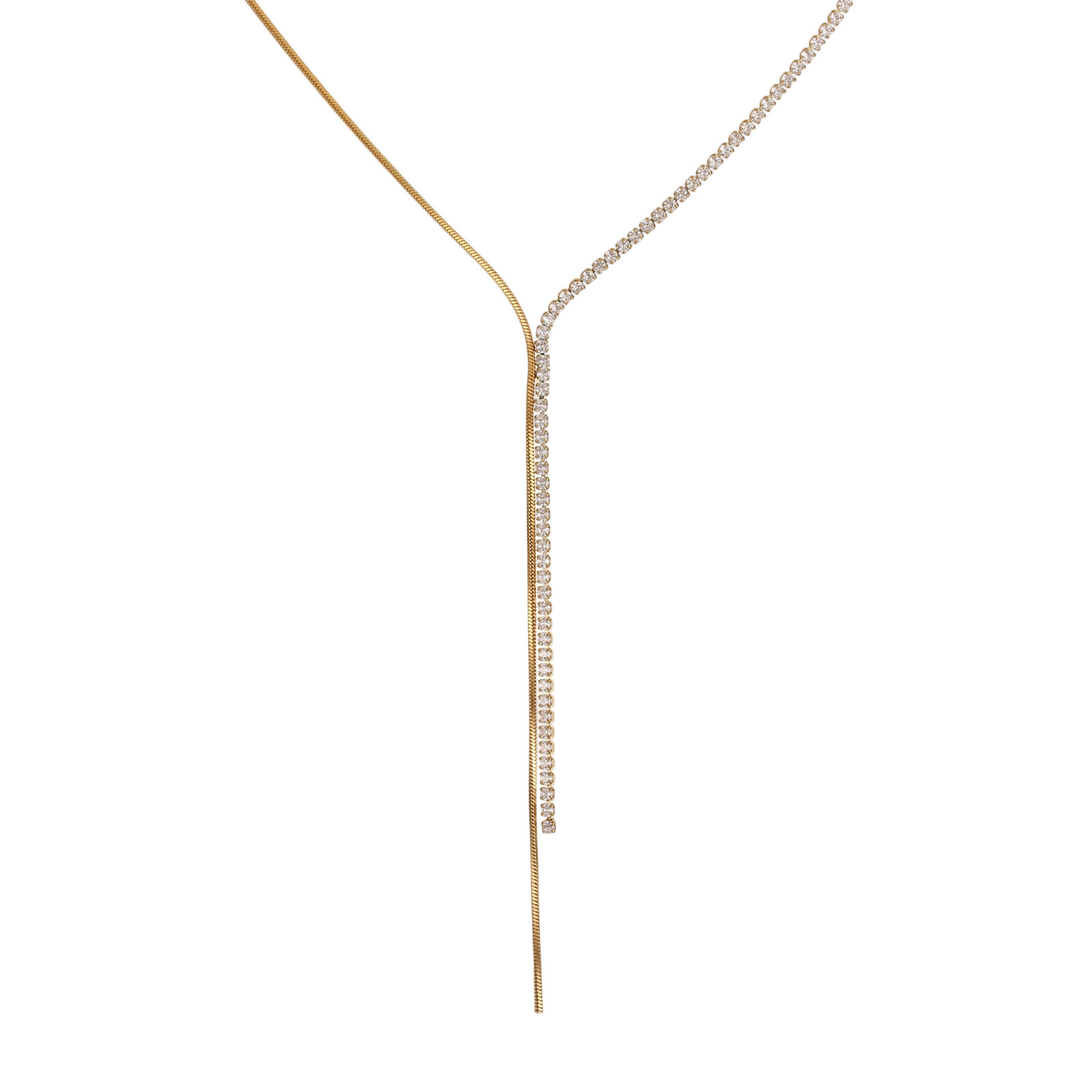 Troli Elegantní pozlacený náhrdelník se zirkony Y Gold