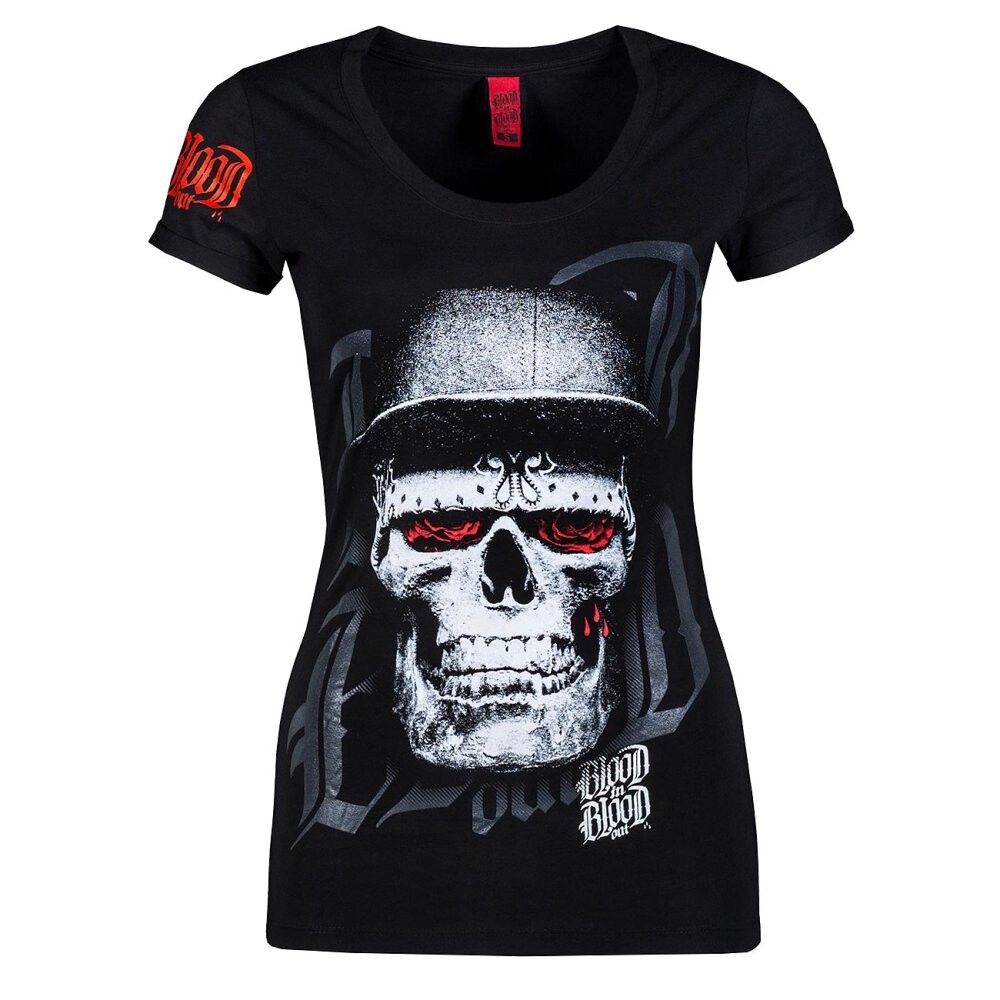 Blood Skull Hat Black D-Shirt XS