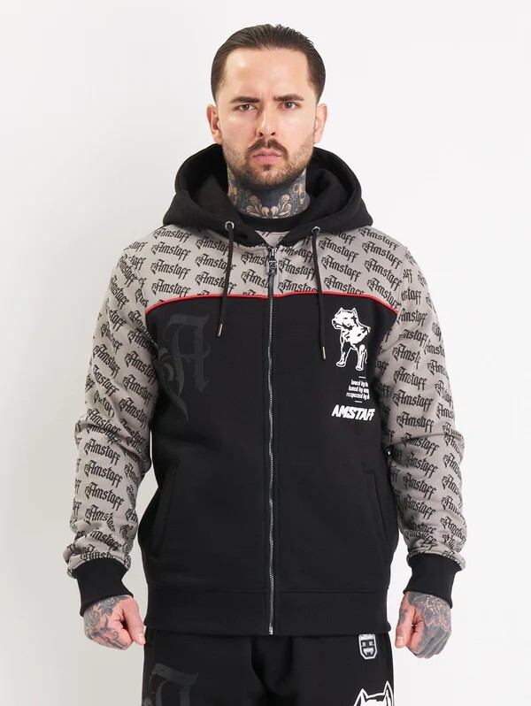 Amstaff Varek Ziphoodie Black Grey black 3XL