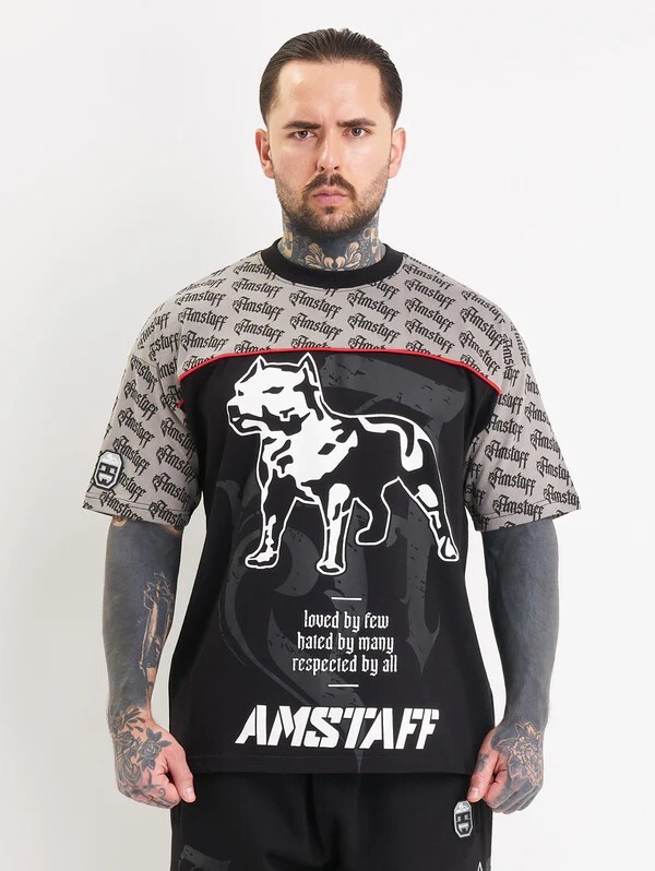 Amstaff Varek T-Shirt Black Grey black M