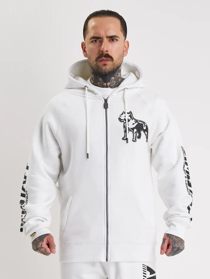Amstaff Logo 2.0 Ziphoodie White Black white XL