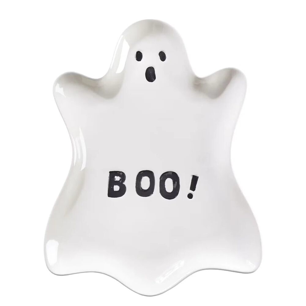 HALLOWEEN Dekorační talíř duch 36 cm - bílá