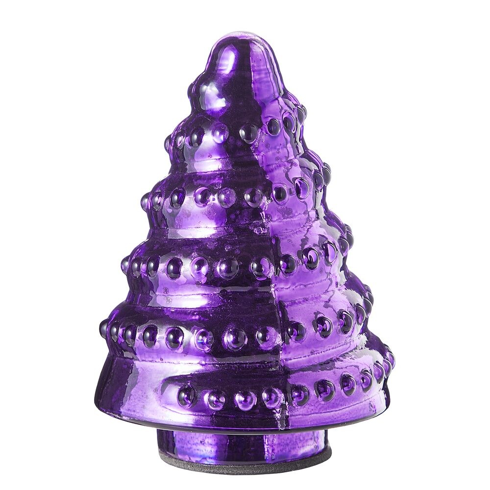 X-MAS Dekorační jedle skleněná 10 cm - fialová