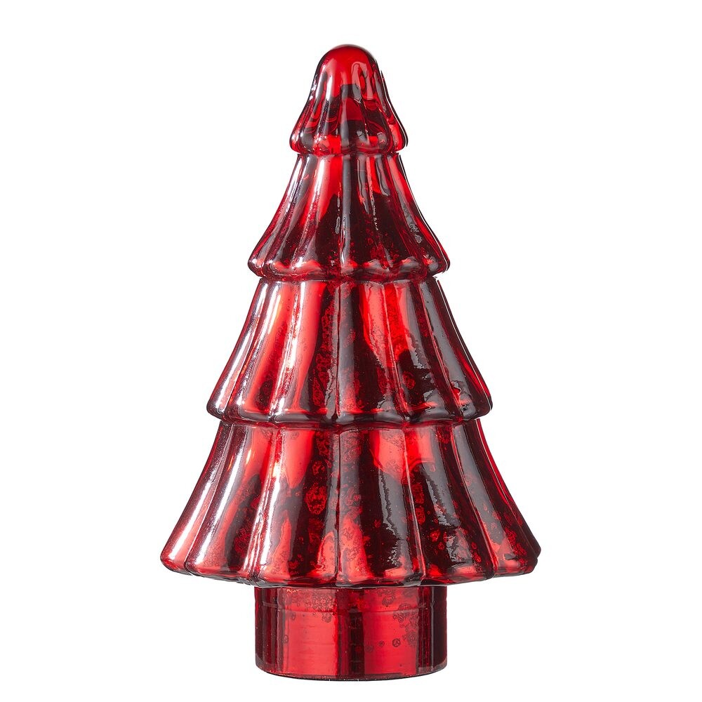 X-MAS Dekorační jedle skleněná 23 cm - červená
