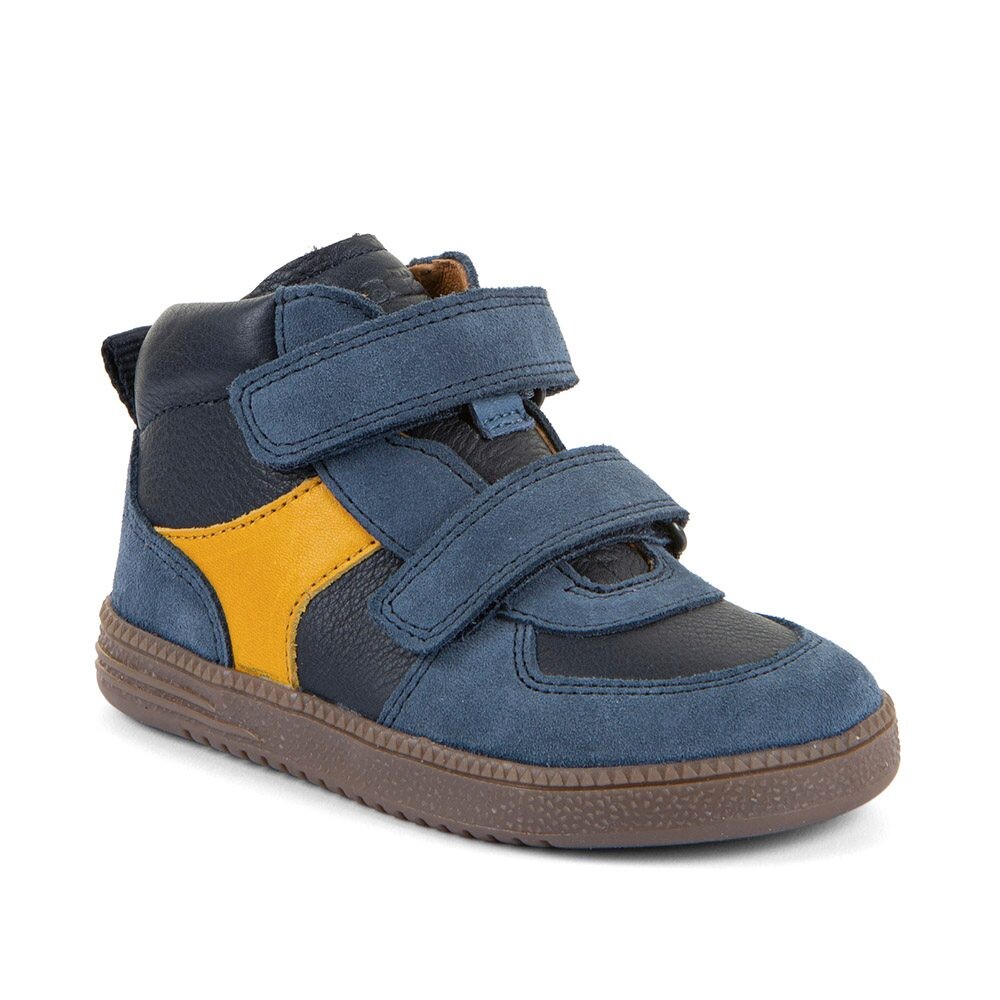 Chlapecké celoroční kožené kotníkové barefoot boty LOOP HIGH-TOPS DARK BLUE Froddo G2110157 - 22