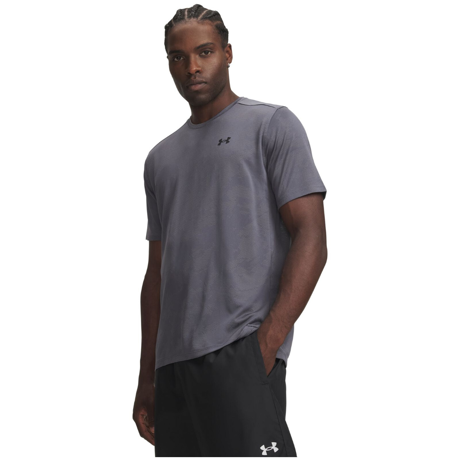 Pánské funkční triko Under Armour UA Tech Vent Jcqrd SS Velikost: L / Barva: šedá/černá