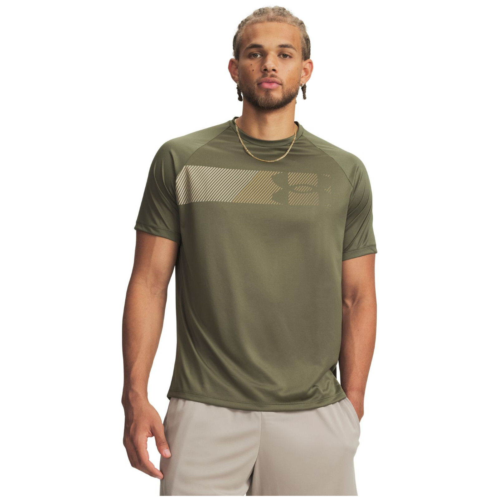Pánské funkční triko Under Armour UA Tech Graphic Tee Velikost: L / Barva: zelená