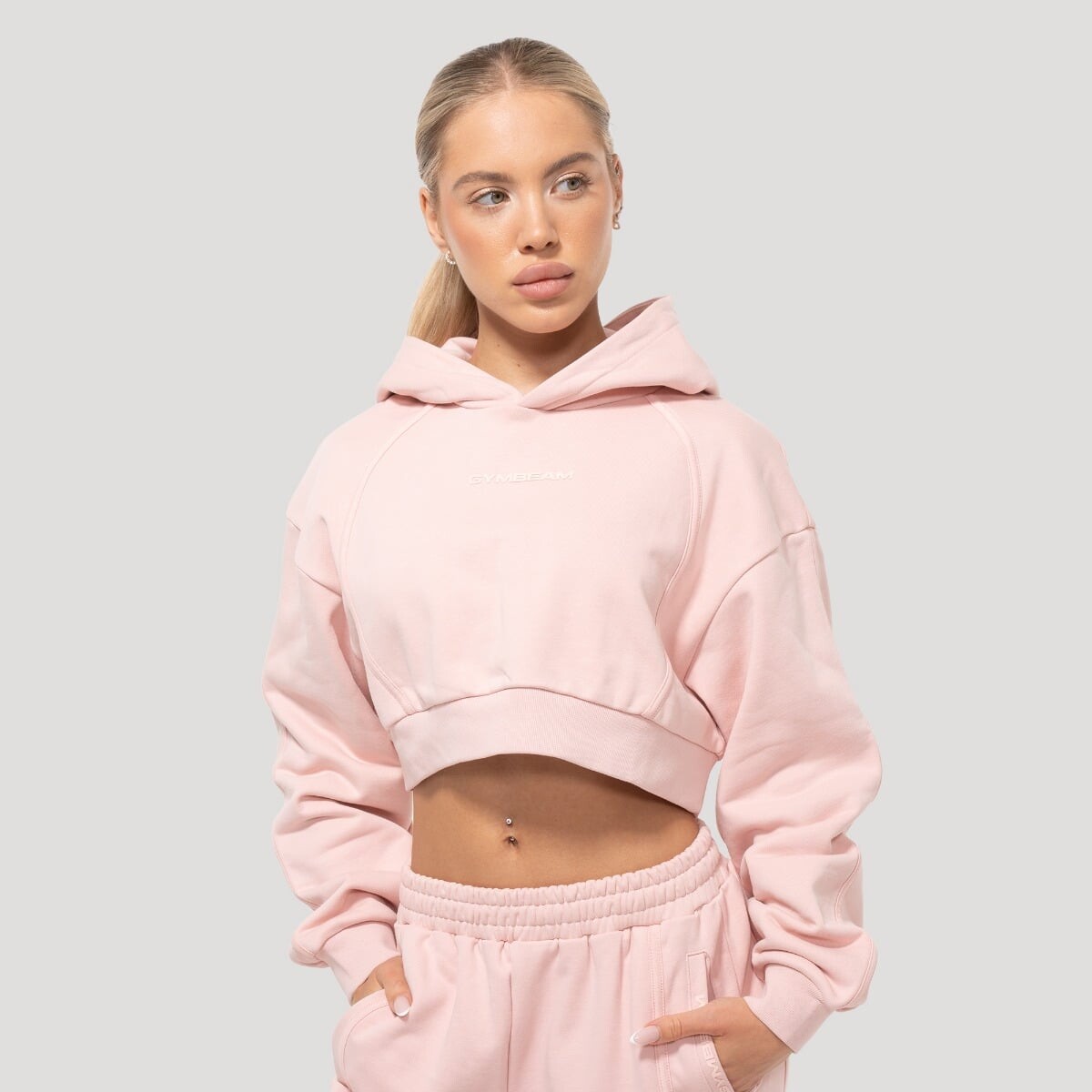 GymBeam Dámská mikina Cropped Mochi Pink