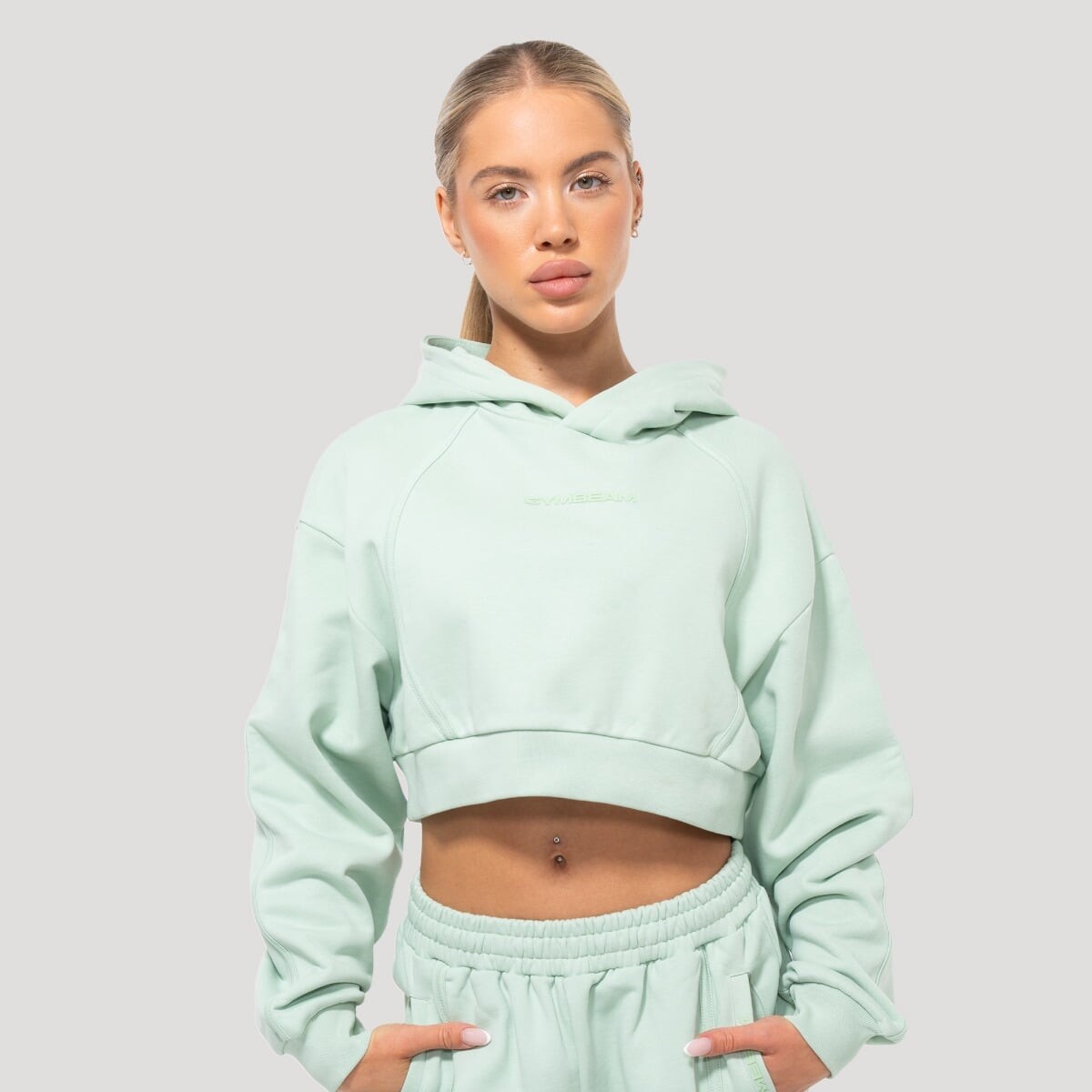 GymBeam Dámská mikina Cropped Mochi Green