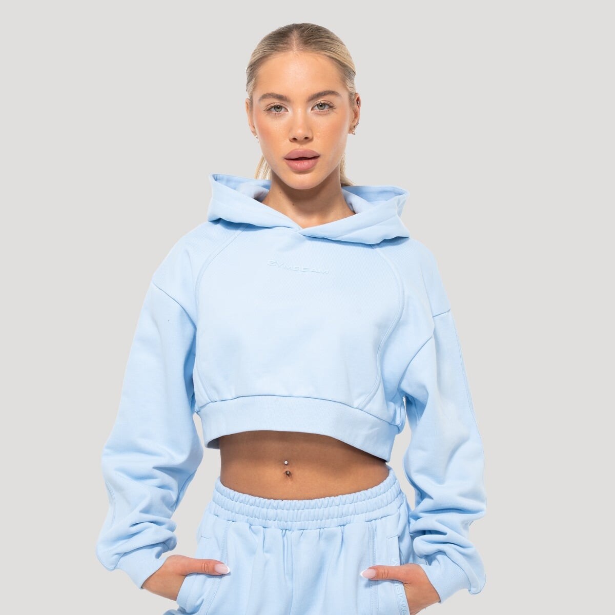 GymBeam Dámská mikina Cropped Mochi Blue
