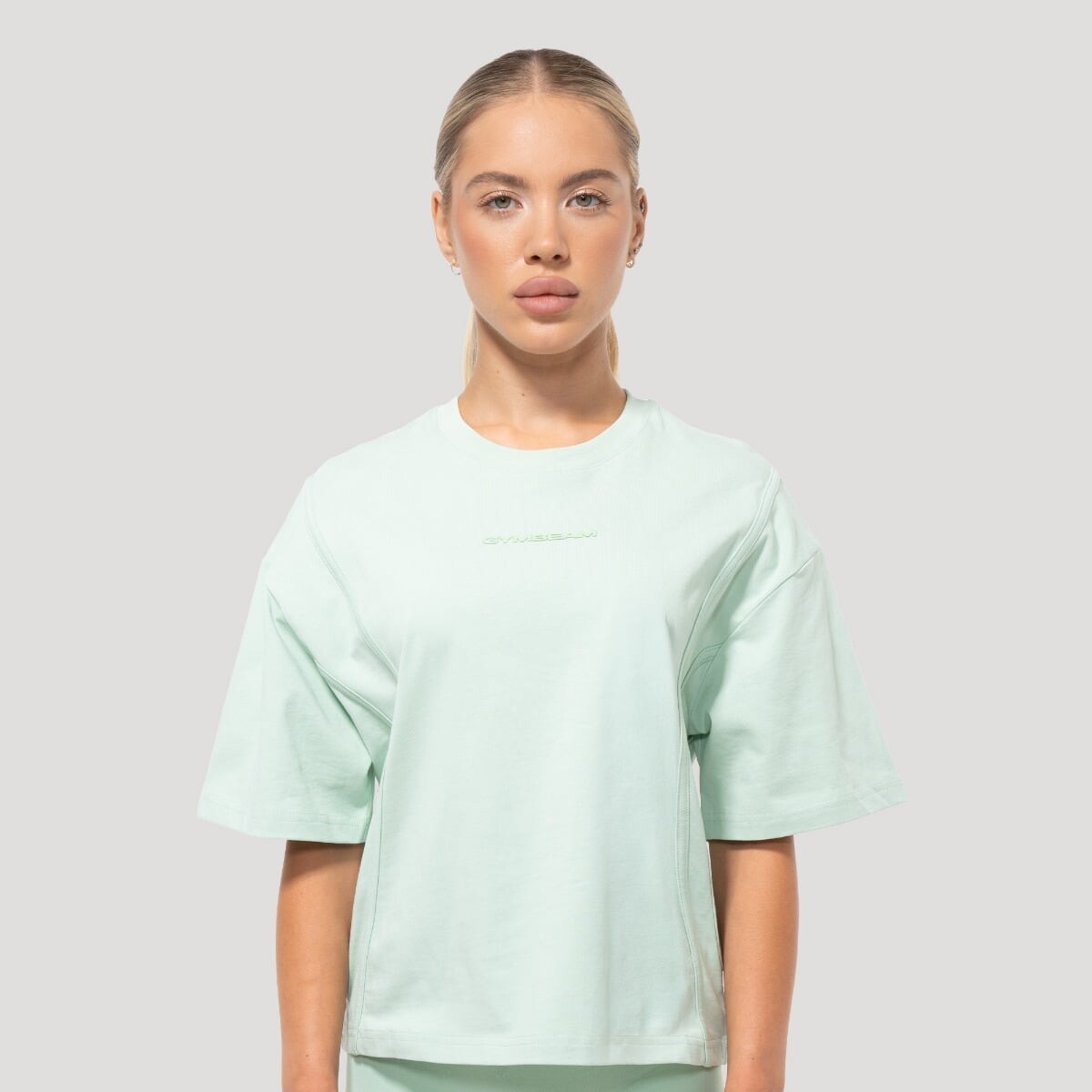 GymBeam Dámské tričko Oversized Mochi Green