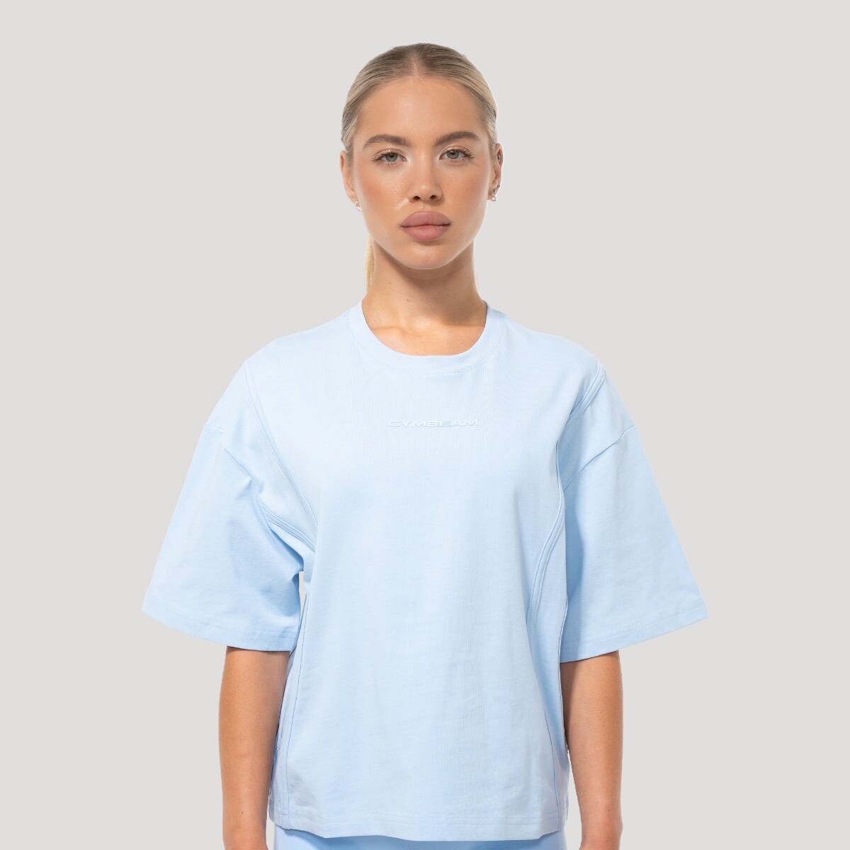 GymBeam Dámské tričko Oversized Mochi Blue