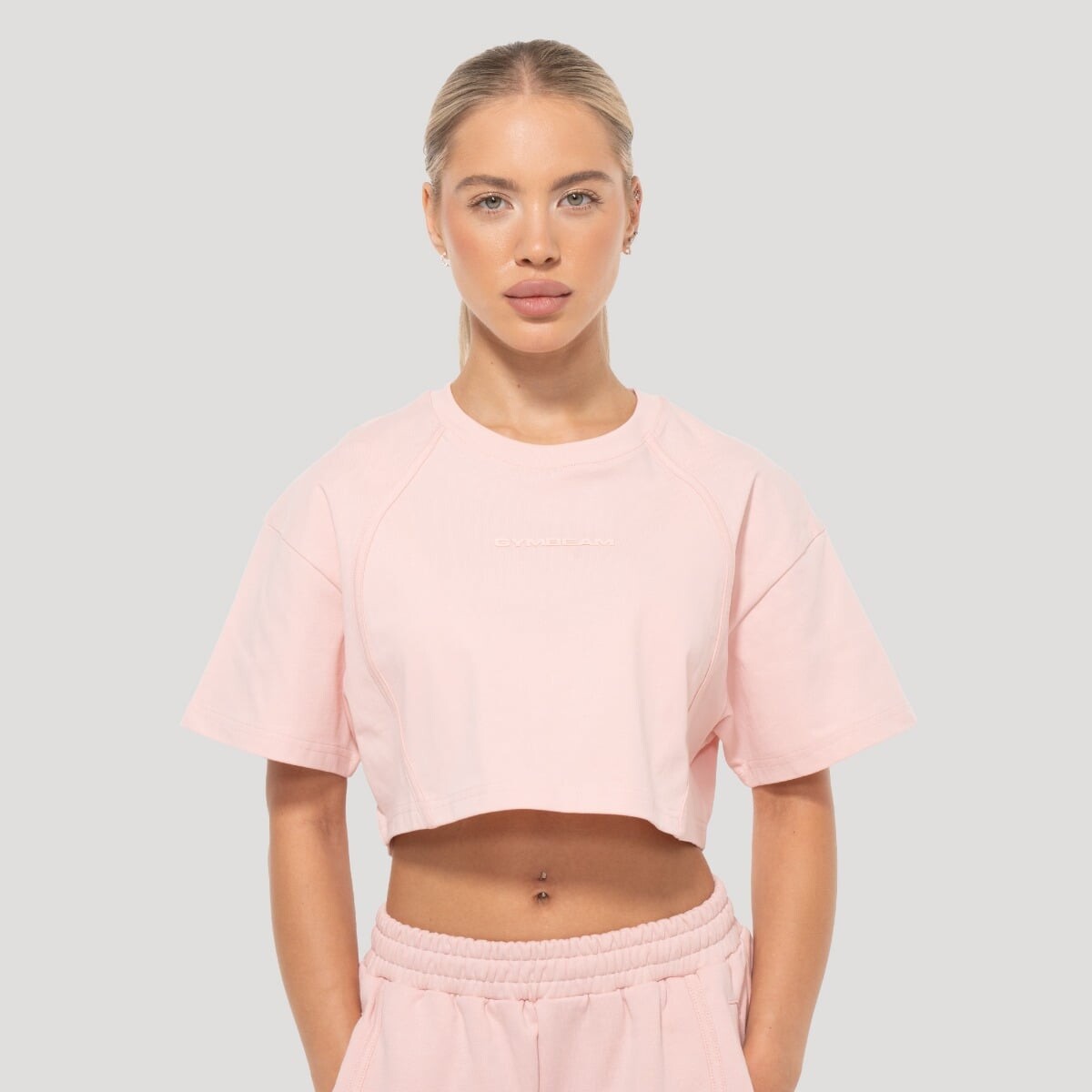 GymBeam Dámské cropped tričko Mochi Pink