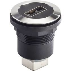USB vestavný adaptér Schlegel RRJVA_USB_AB, IP65, zásuvka Typ A <=> zásuvka Typ B, kov