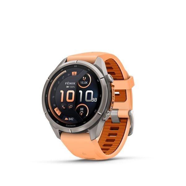 Garmin Fenix® 9 Pro inReach - 43 mm, Titanium Shell Pink / Autumn Orange 010-04335-01