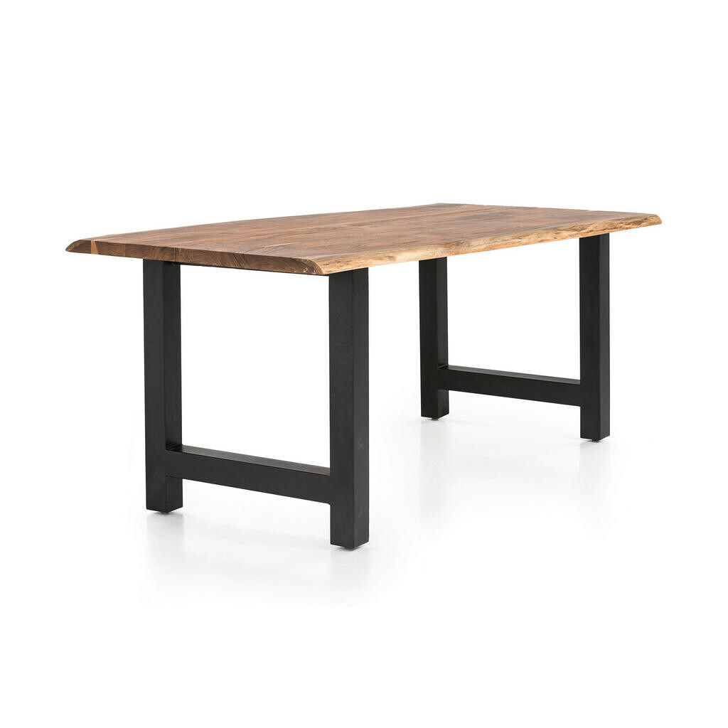 P & B JÍDELNÍ STŮL, akácie, přírodní barvy, černá, 160/85/76,5 cm