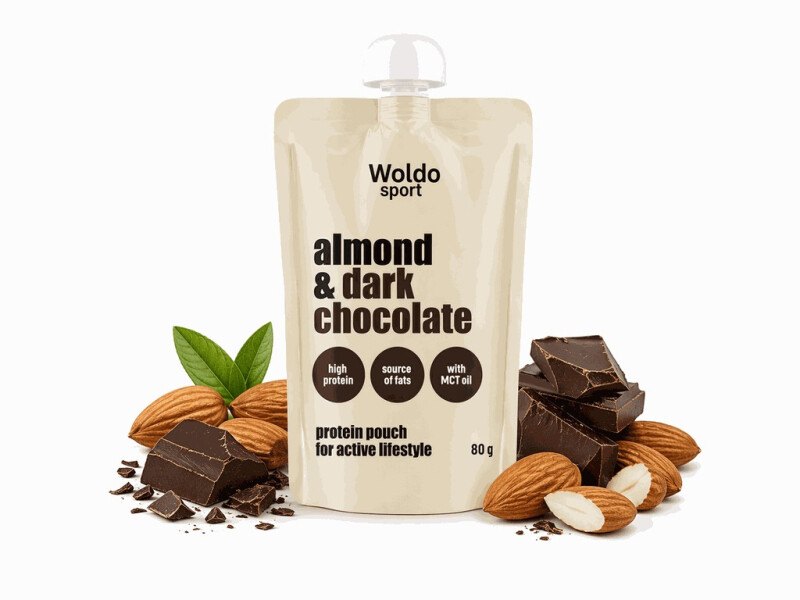 Woldohealth Proteinová kapsička mandle & hořká čokoláda 80g - Woldohealth