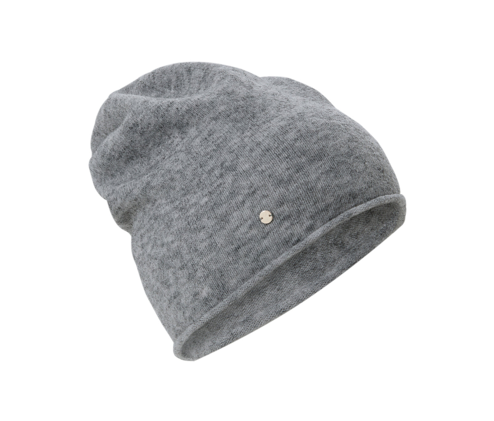 Tchibo - Čepice beanie z jemného úpletu, šedý melír