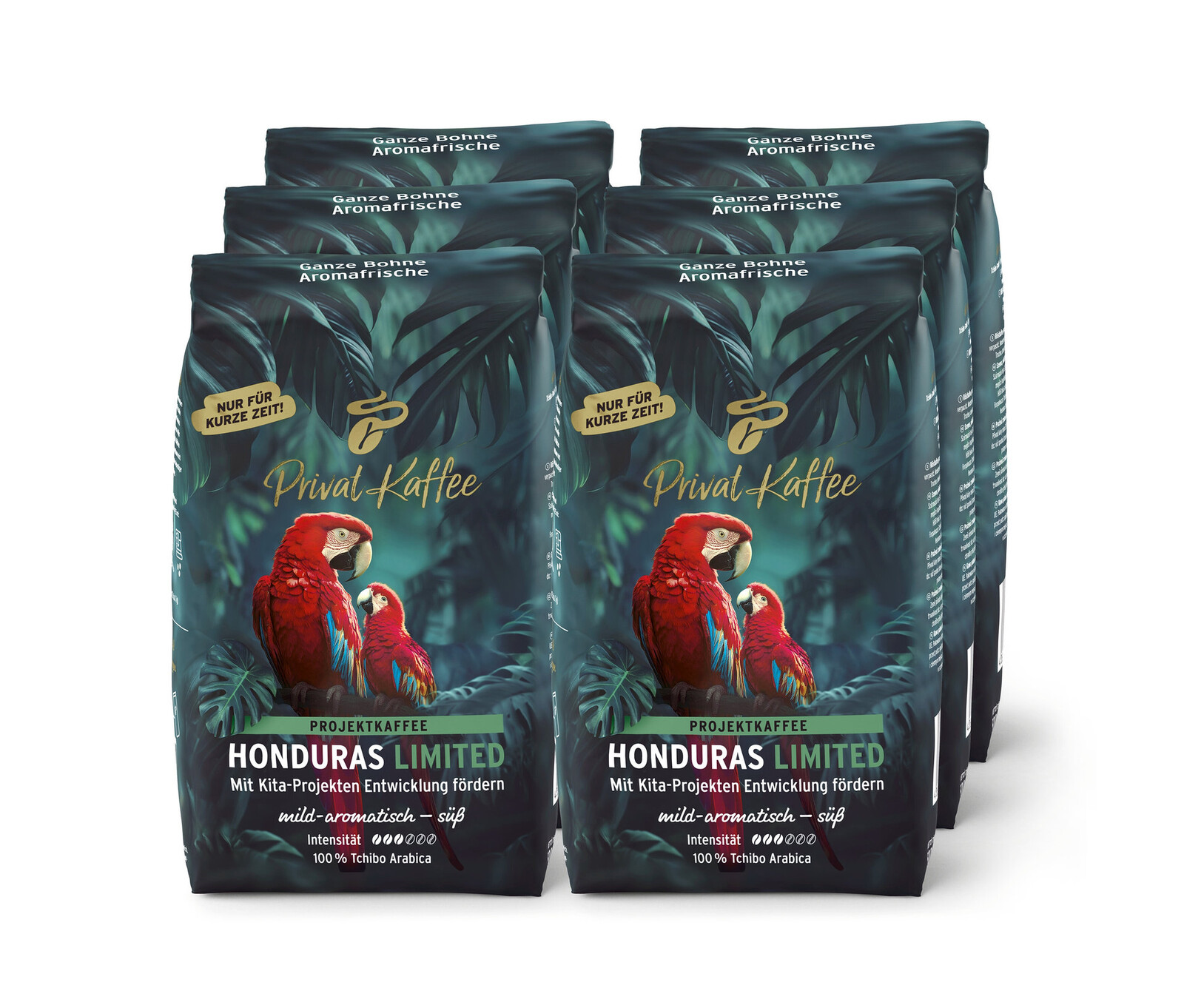 Tchibo - Limitovaná edice Privat Kaffee z Hondurasu − 6 × 500 g zrnkové kávy - Intenzita: 3/6