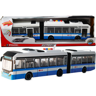 City Service Car - 1:16 Kloubový autobus - modrý na setrvačník se zvuky
