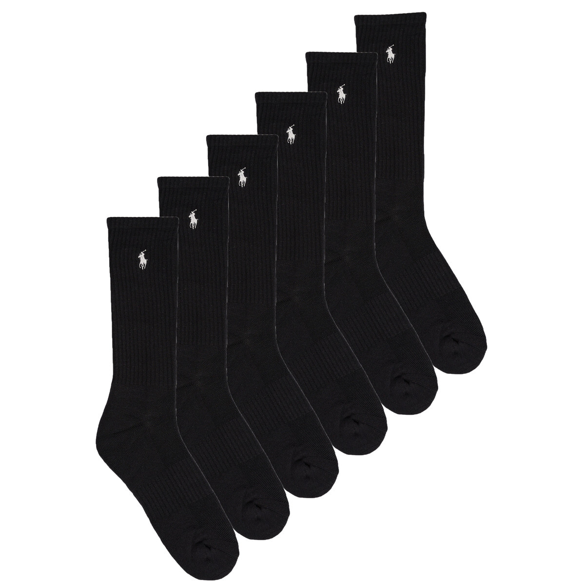 Polo Ralph Lauren  CAS CREW 6PK-CREW SOCK-6 PACK  Černá