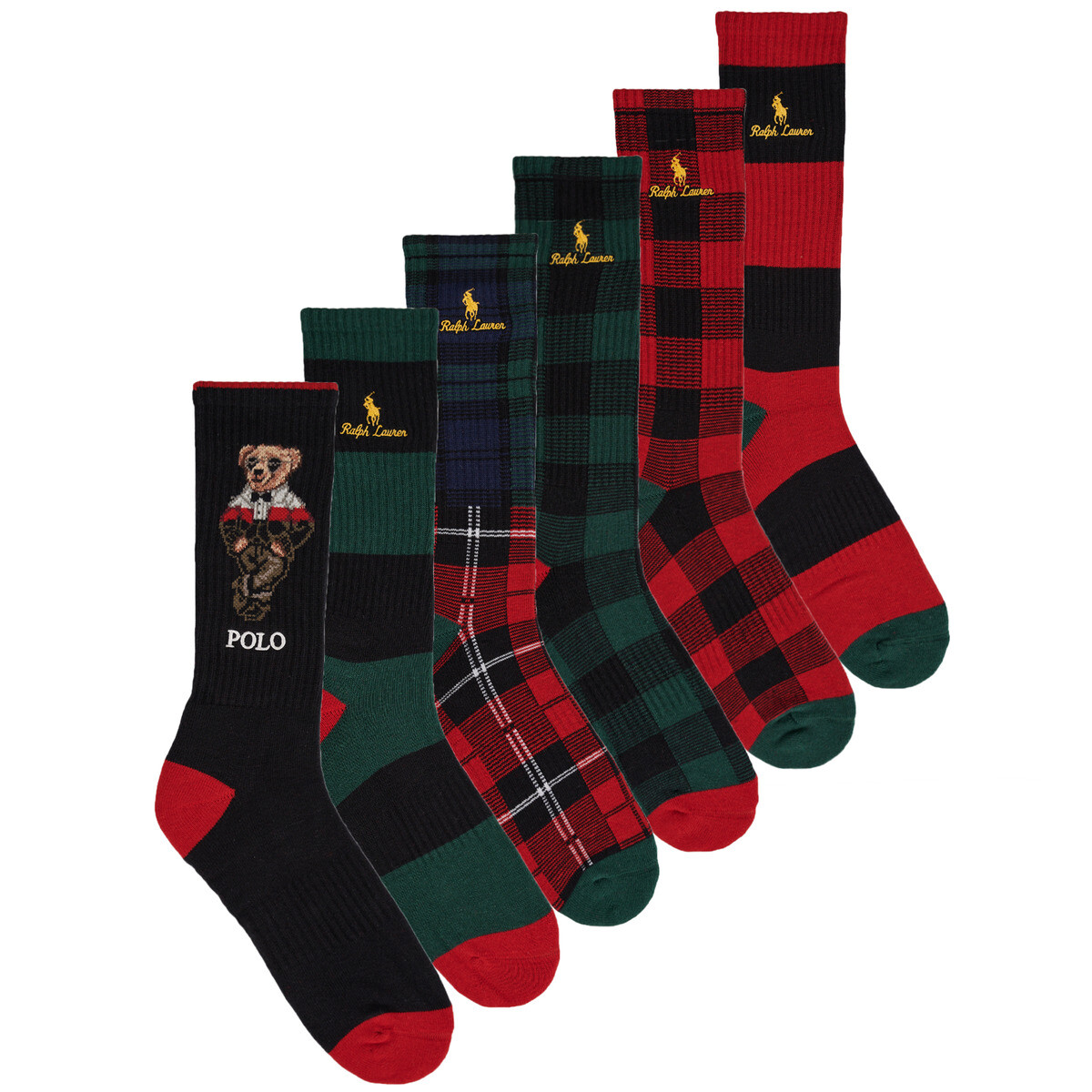 Polo Ralph Lauren  HOL BEAR CR-CREW SOCK-6 PACK  ruznobarevne