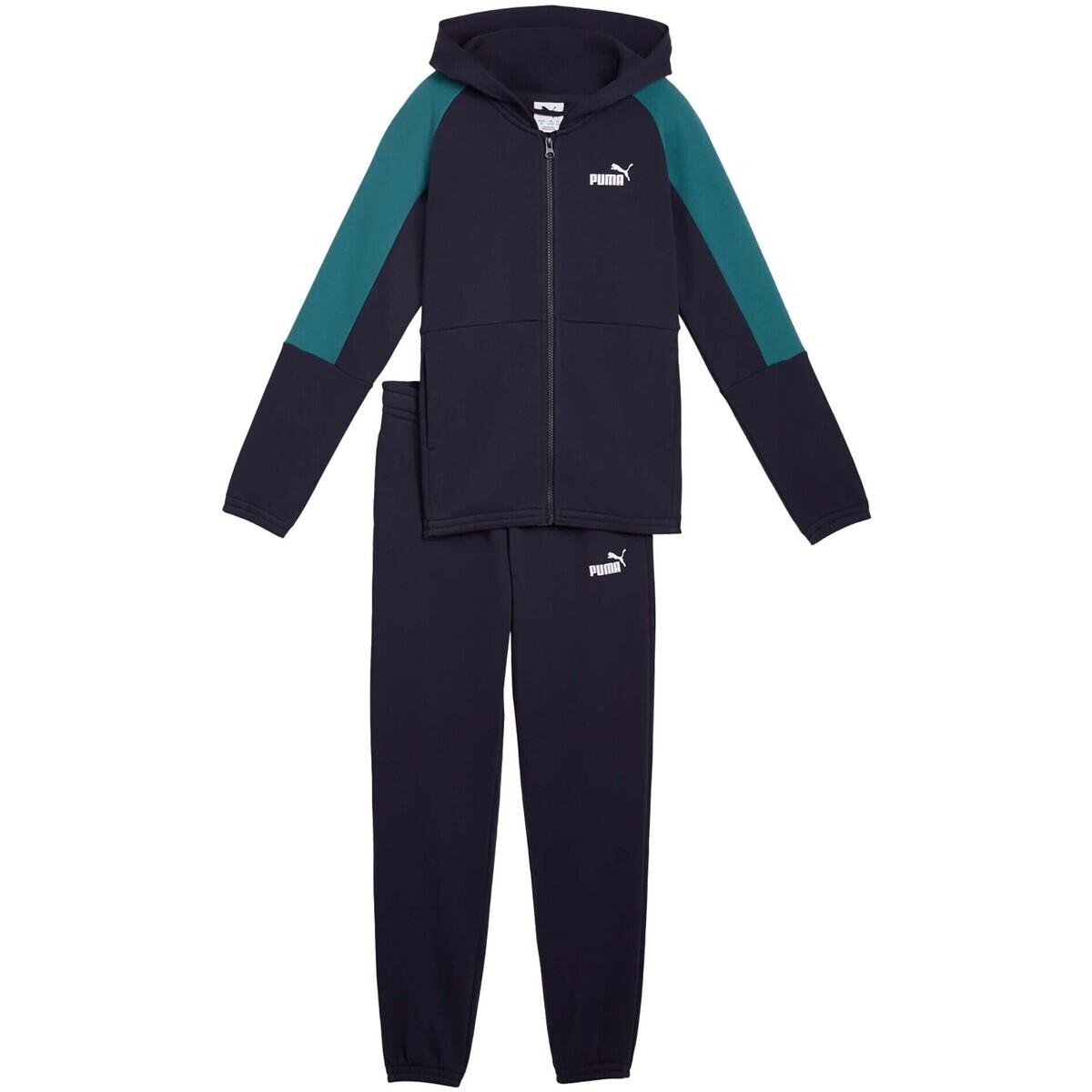 Puma Ess Block Hooded Full-Zip Sweat Suit Tr B Modrá