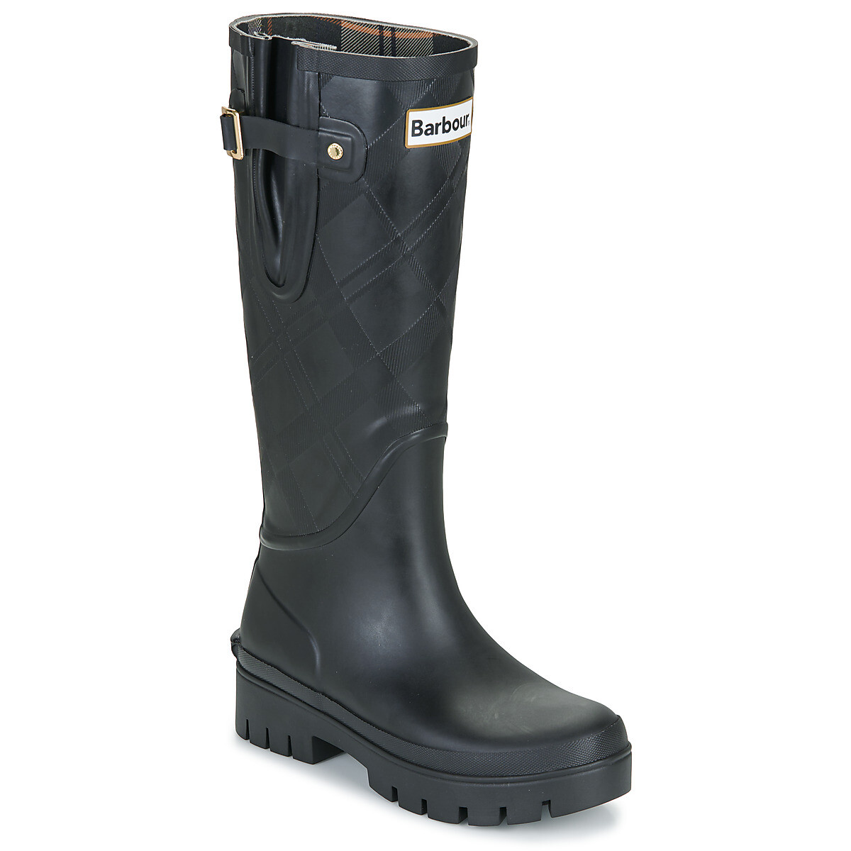 Barbour LEIGHTON TARTAN TALL WELLY Černá