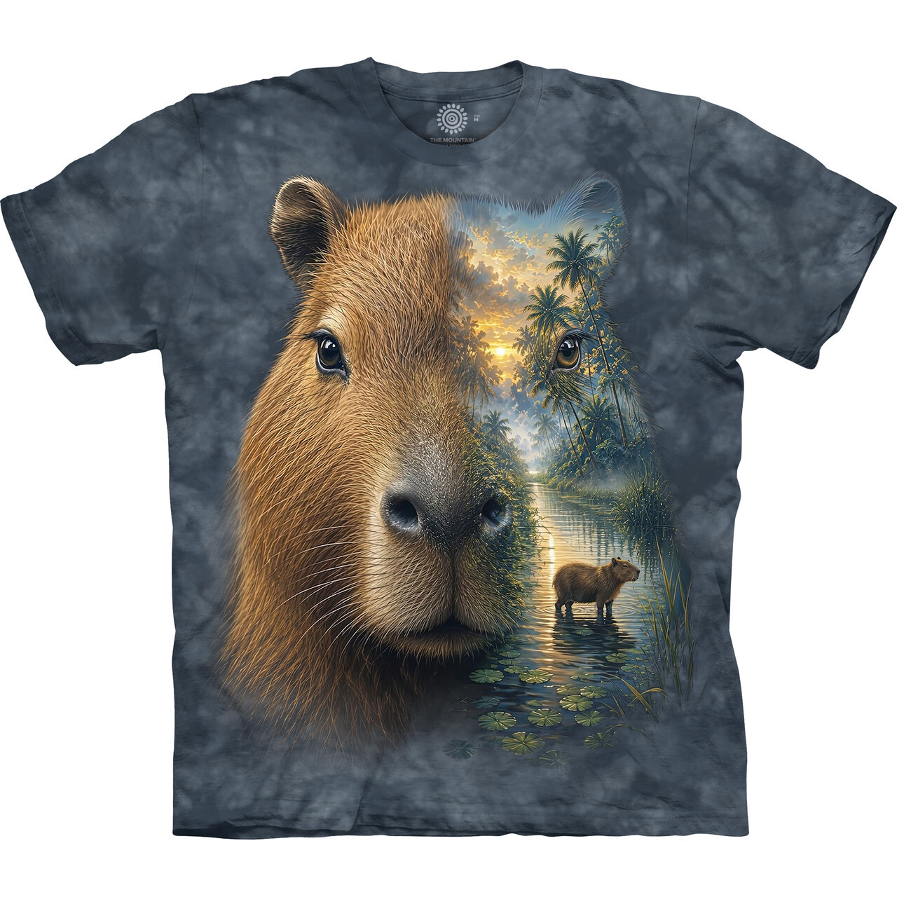 Tričko unisex The Mountain Spirit Scape Capybara (kapybara) - modré, S
