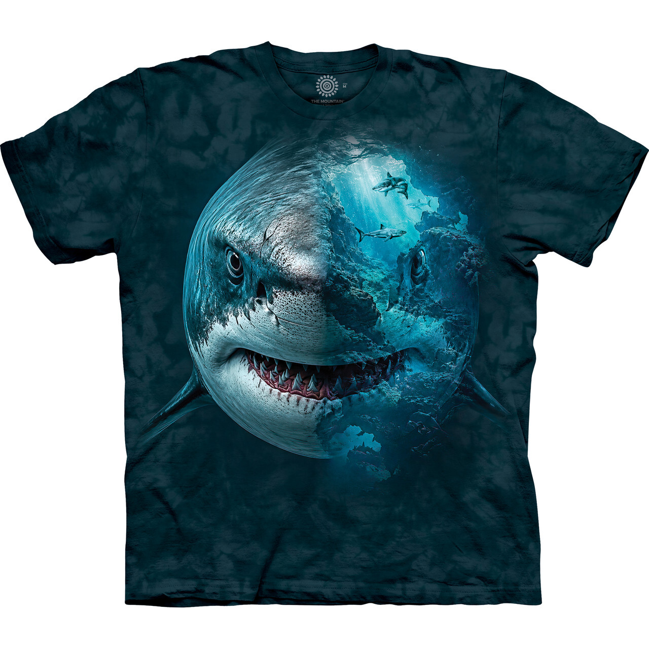 Tričko unisex The Mountain Spirit Scape Great White Shark (žralok) - modré, L
