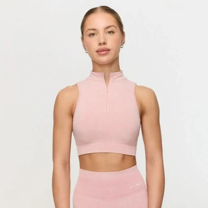 GymBeam Bezešvá sportovní podprsenka Fierce Baby Pink