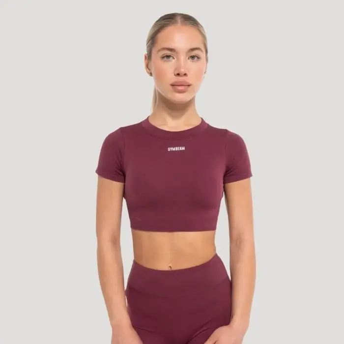 GymBeam Dámský top Crop Flow Wine