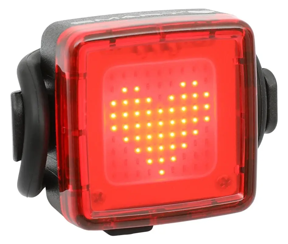 Smart blikačka zadní Square Heart 30 lm, dobíjecí