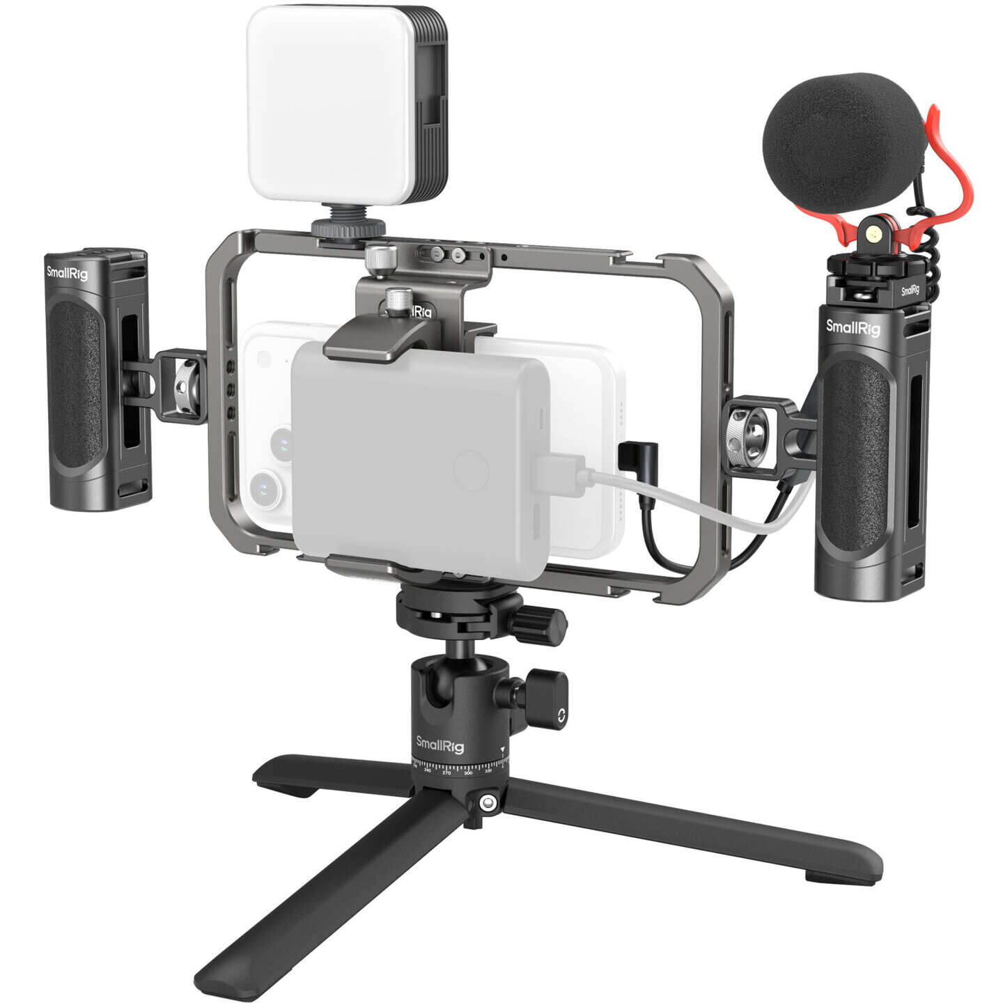 SmallRig All-in-One Video Kit for Smartphone Creators with Audio and Lighting System 3384D