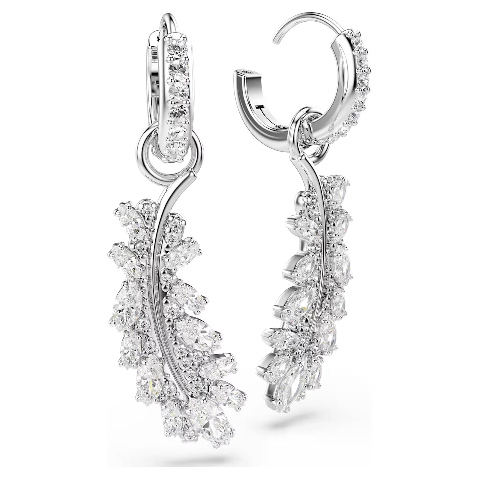 Swarovski Třpytivé náušnice kroužky s peříčky 2v1 Vienna 5754272