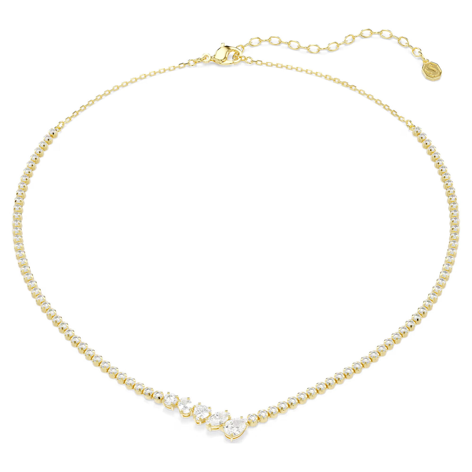 Swarovski Blyštivý pozlacený náhrdelník s krystaly Swarovski Mesmera 5747931