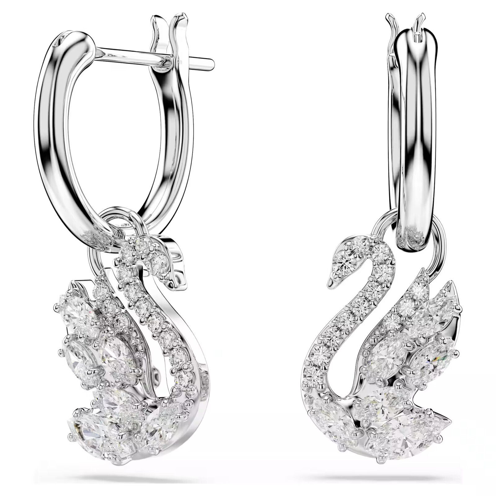 Swarovski Nádherné visací náušnice 2v1 Swan 5759942