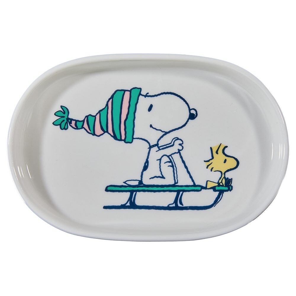 PEANUTS Talířek na šperky oválný Snoopy na sáňkách 15 x 10 cm