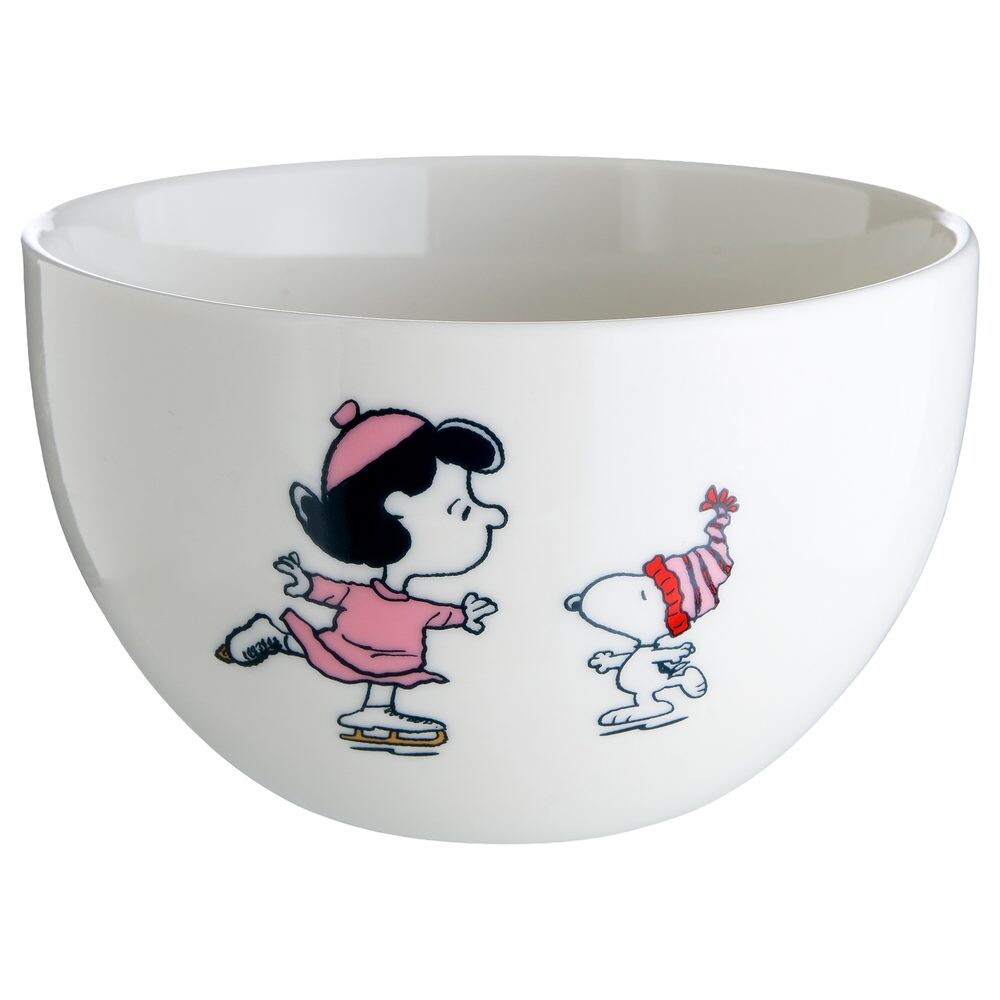 PEANUTS Miska Snoopy a bruslení 600 ml - bílá